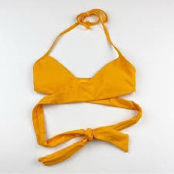 Aerie Orange Scoop Wrap Bikini Top - Picture 1 of 3